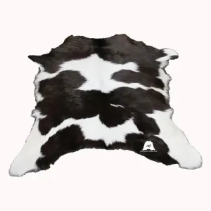Black & White Calfskin Rug  Size 3ft x 3ft - Premium Quality Cowhide Rug