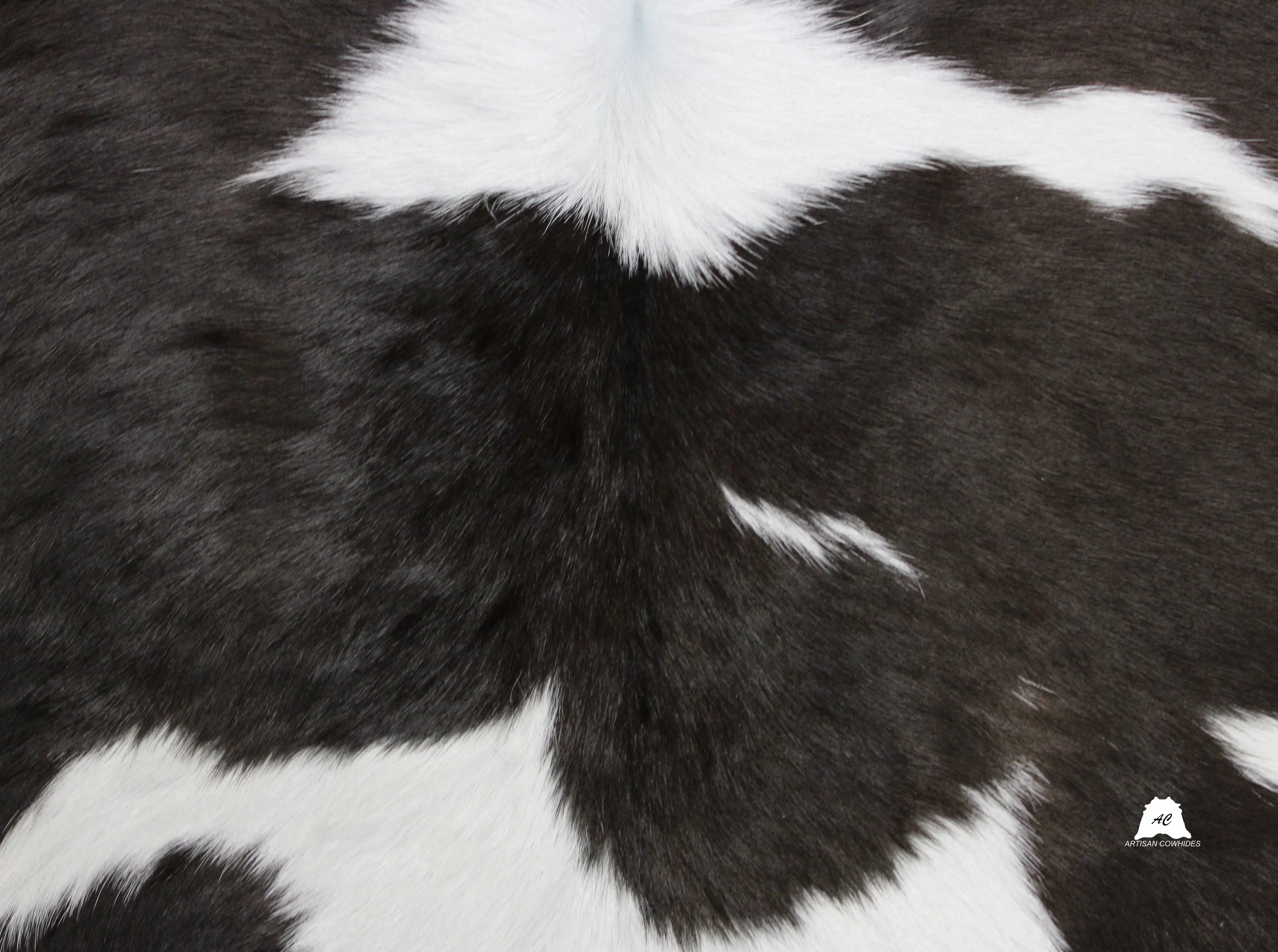 Black & White Calfskin Rug  Size 3ft x 3ft - Premium Quality Cowhide Rug