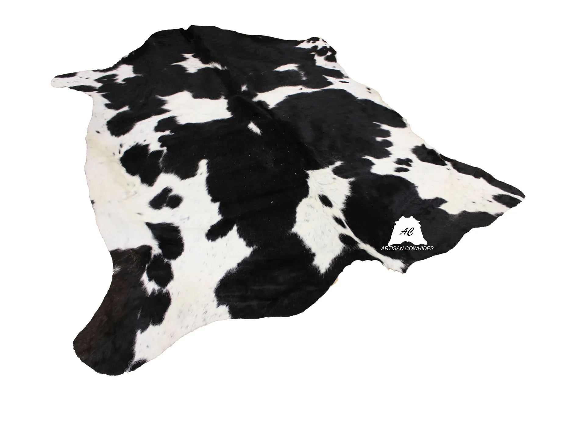 Black & White Cowhide Rug - Size (7'x6'5” Ft)  | Premium Cowhide Rug