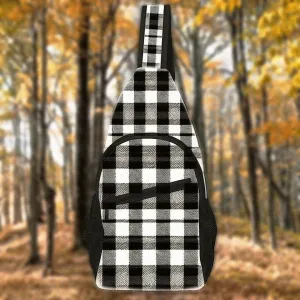 Black and White Buffalo Plaid Chest Bag