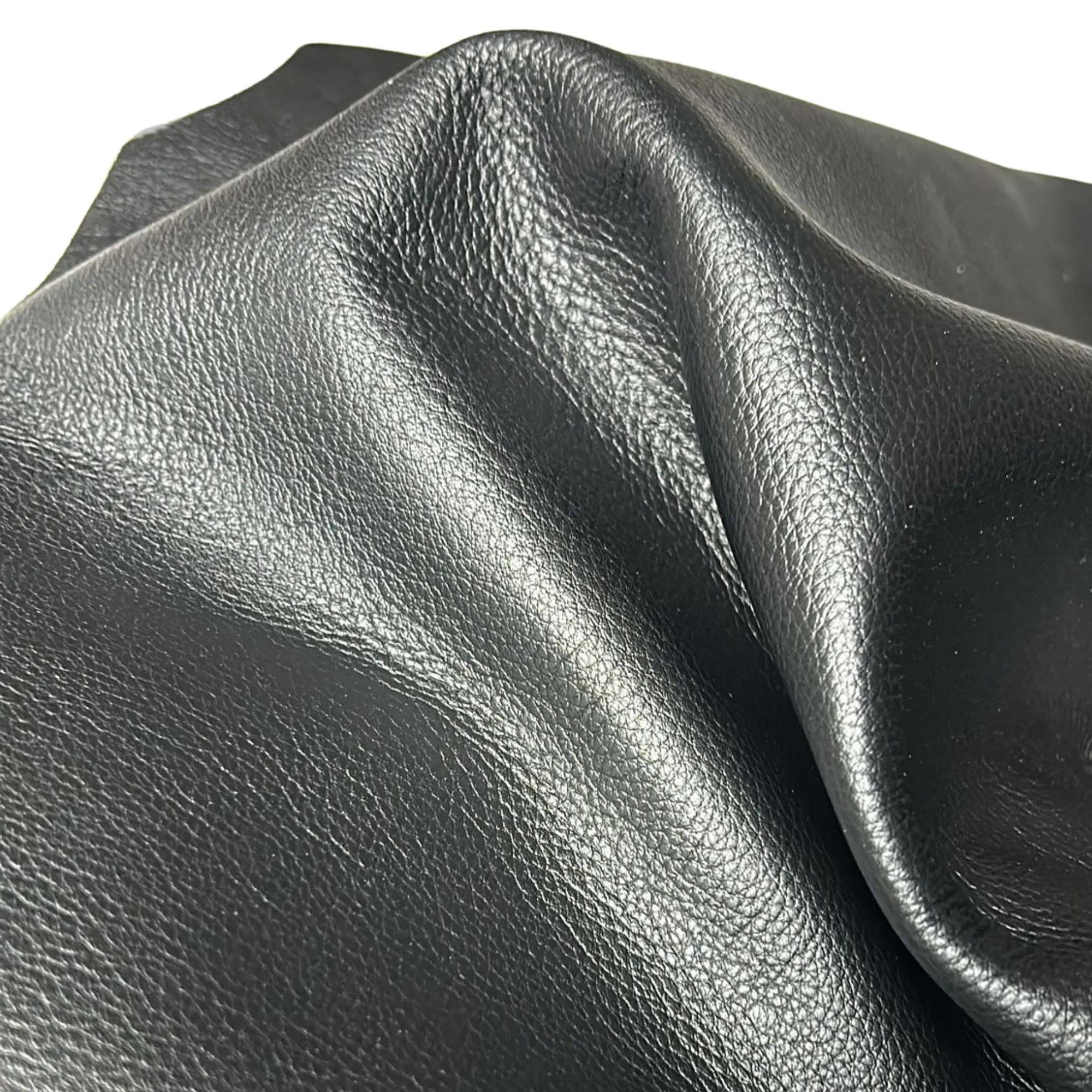 BLACK COWHIDE LEATHER -  Soft Natural Grain Black Leather 2.5-3 oz. - 40 sqft - Genuine Black Hide