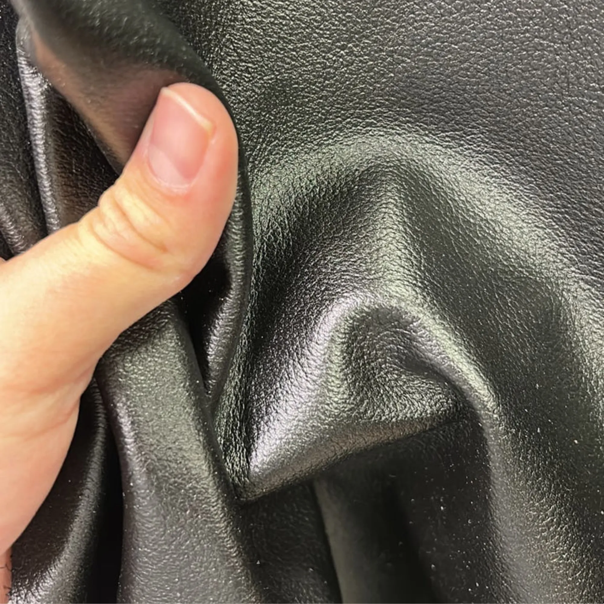 BLACK COWHIDE LEATHER -  Soft Natural Grain Black Leather 2.5-3 oz. - 40 sqft - Genuine Black Hide