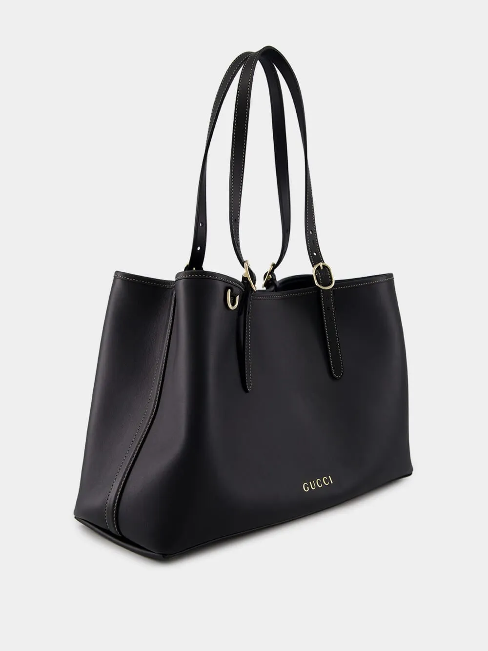 Black GG Emblem Medium Tote Bag