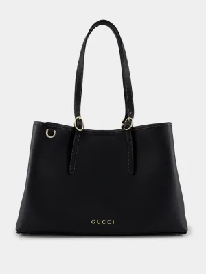 Black GG Emblem Medium Tote Bag