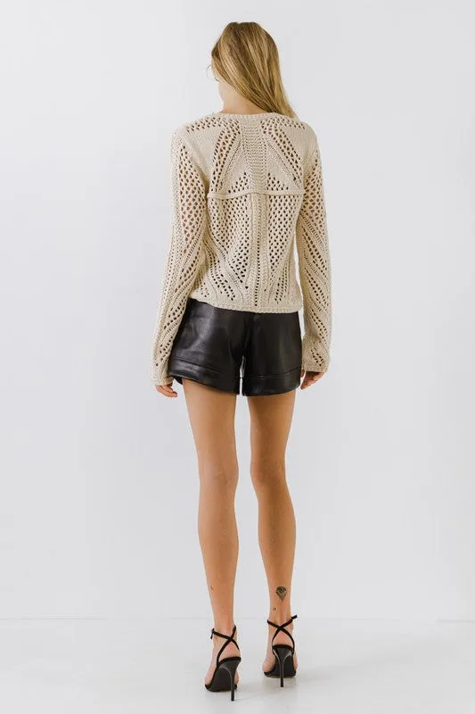 Black Pu Shorts