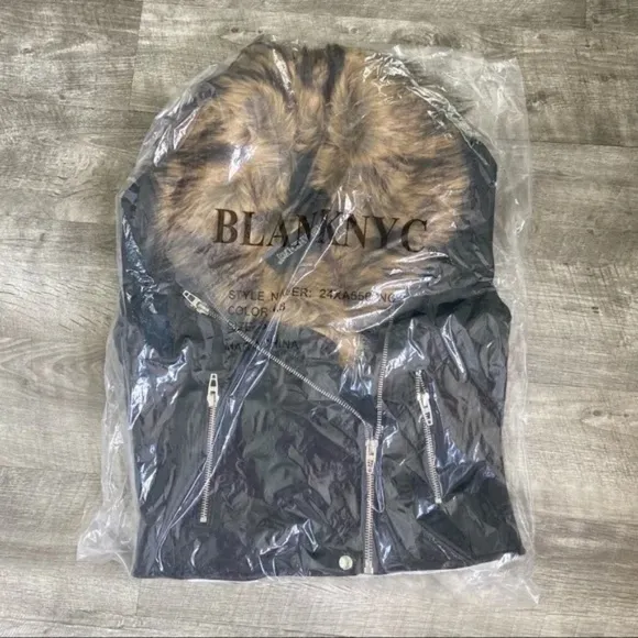 Blank NYC Night Fever Faux Leather Removable Fur Moto Jacket
