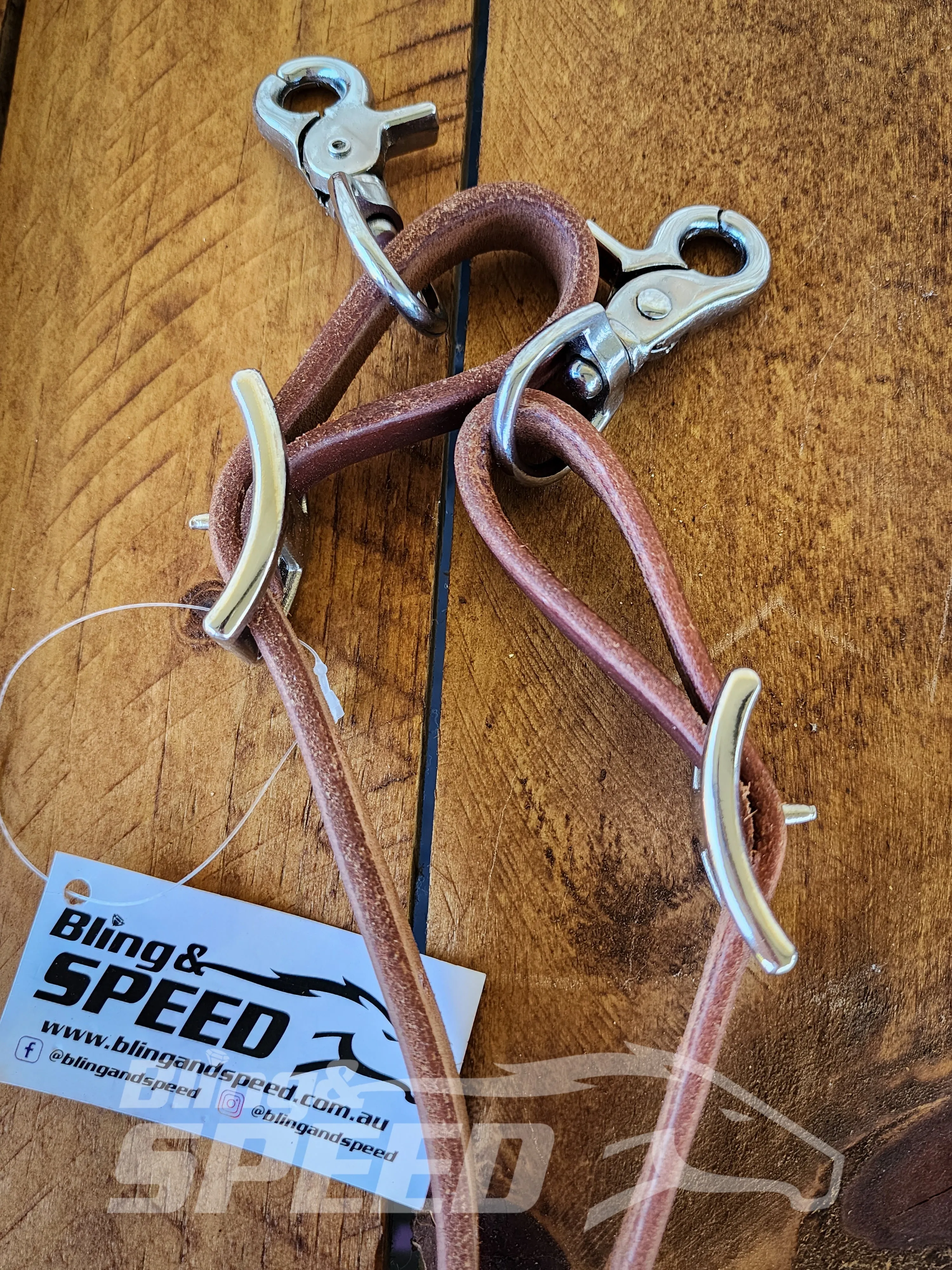 Bling & Speed Twisted Bloodknot Buckstitched Barrel Reins - White