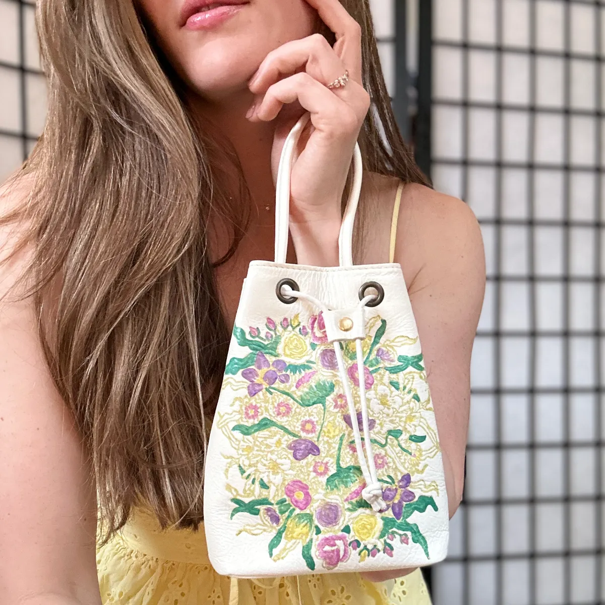Bouquet Himeji Leather Bucket Bag