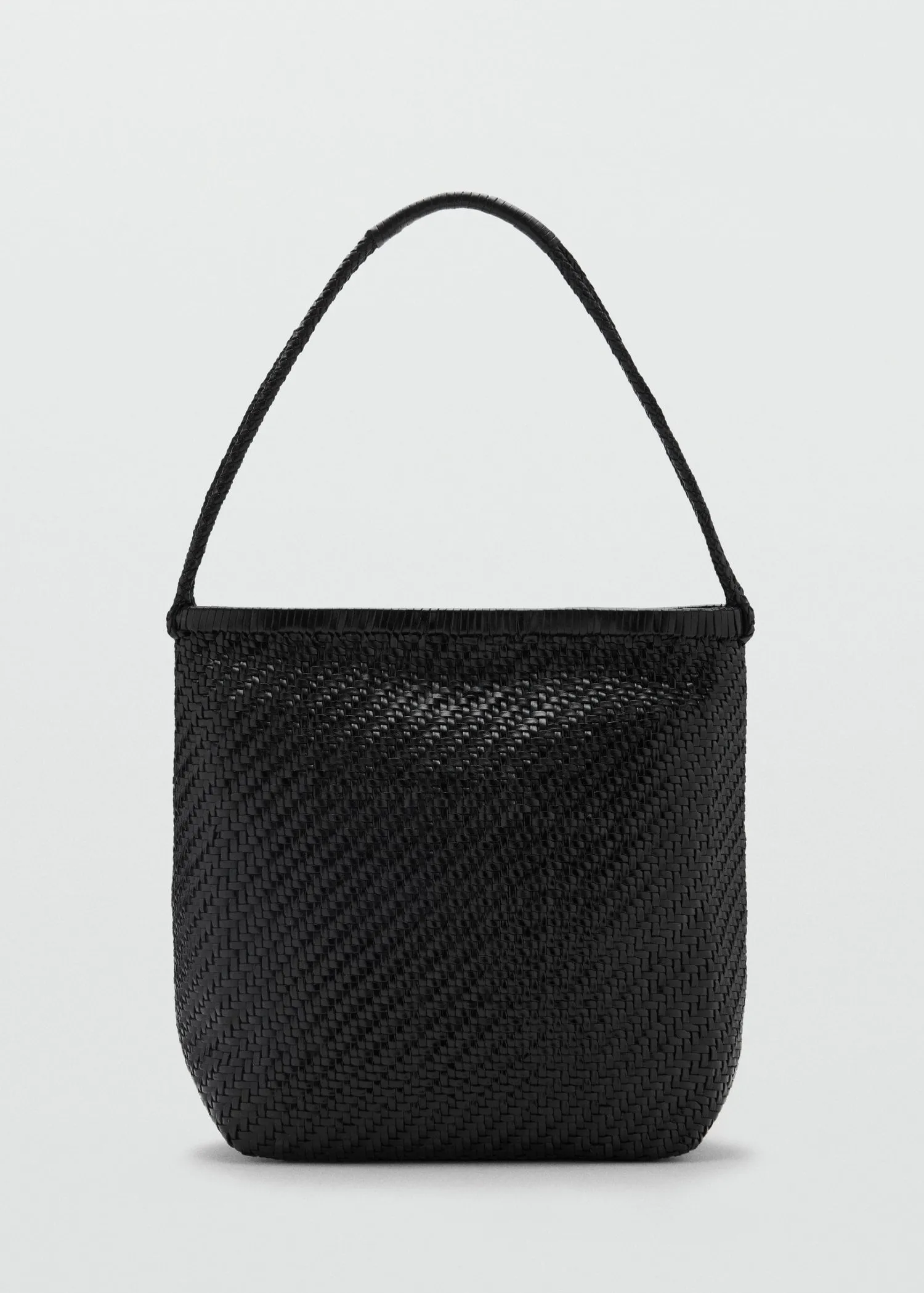 Braided leather shoulder bag