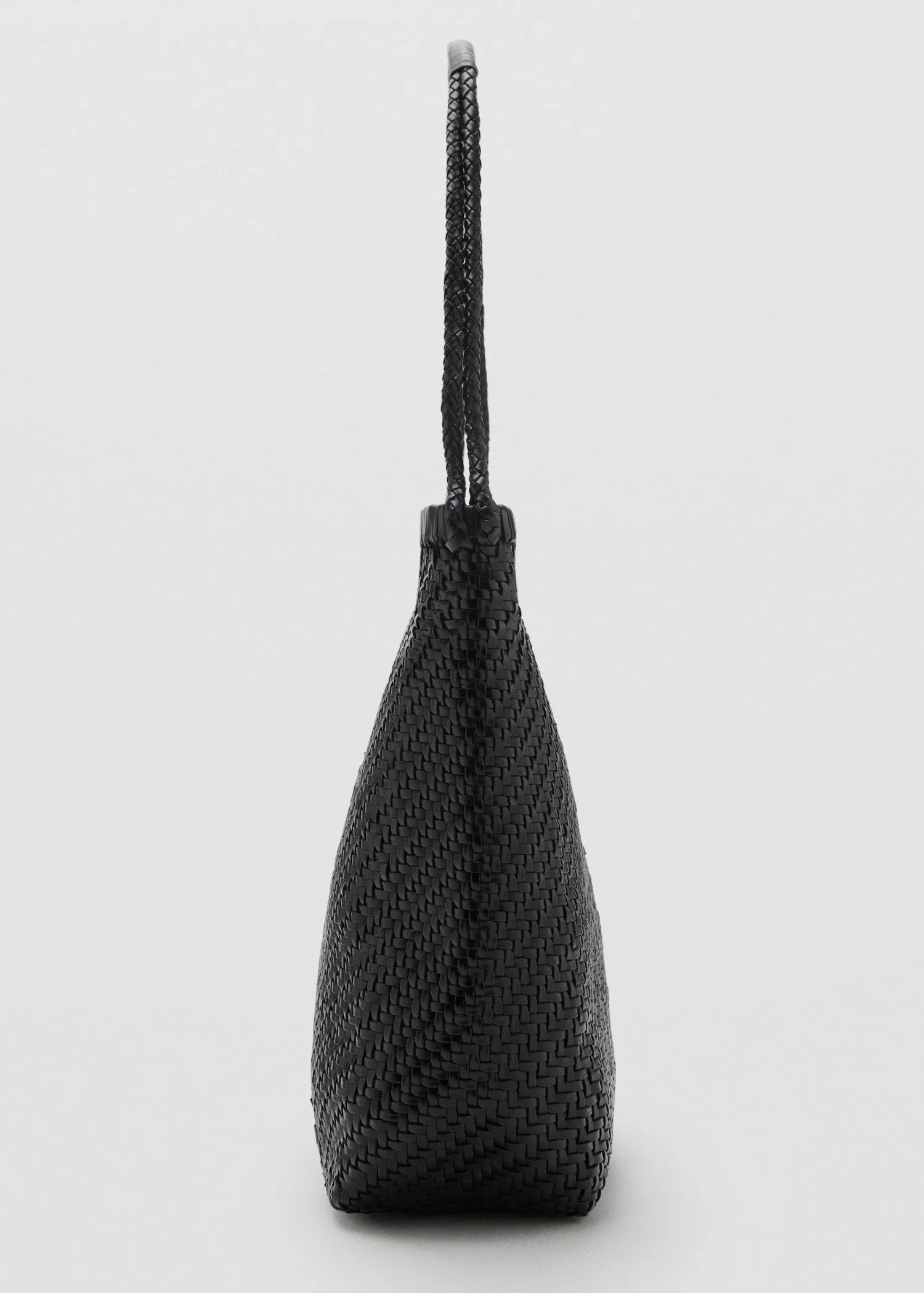 Braided leather shoulder bag