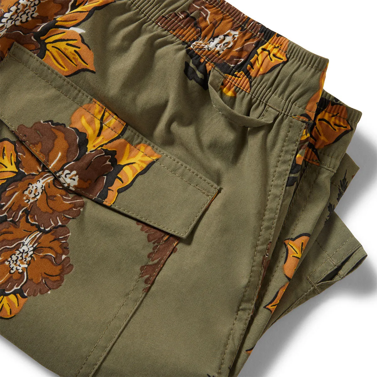 Brixton Everyday Stretch Hybrid Shorts - Olive Surplus Floral