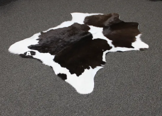 Brown & White  Calfskin Rug Size 3ft x 3ft - Premium Quality Cowhide Rug