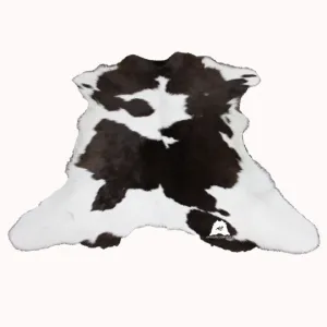 Brown & White  Calfskin Rug Size 3ft x 3ft - Premium Quality Cowhide Rug