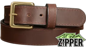Brown English Bridle Leather Money Belt With 25" Zipper
