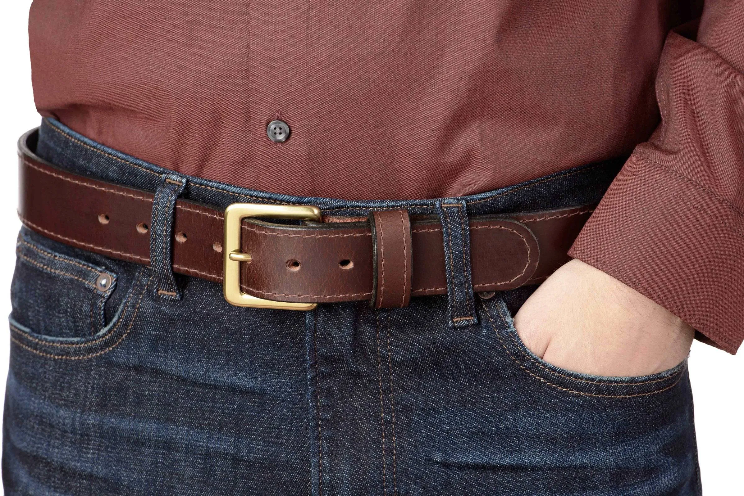Brown English Bridle Leather Money Belt With 25" Zipper