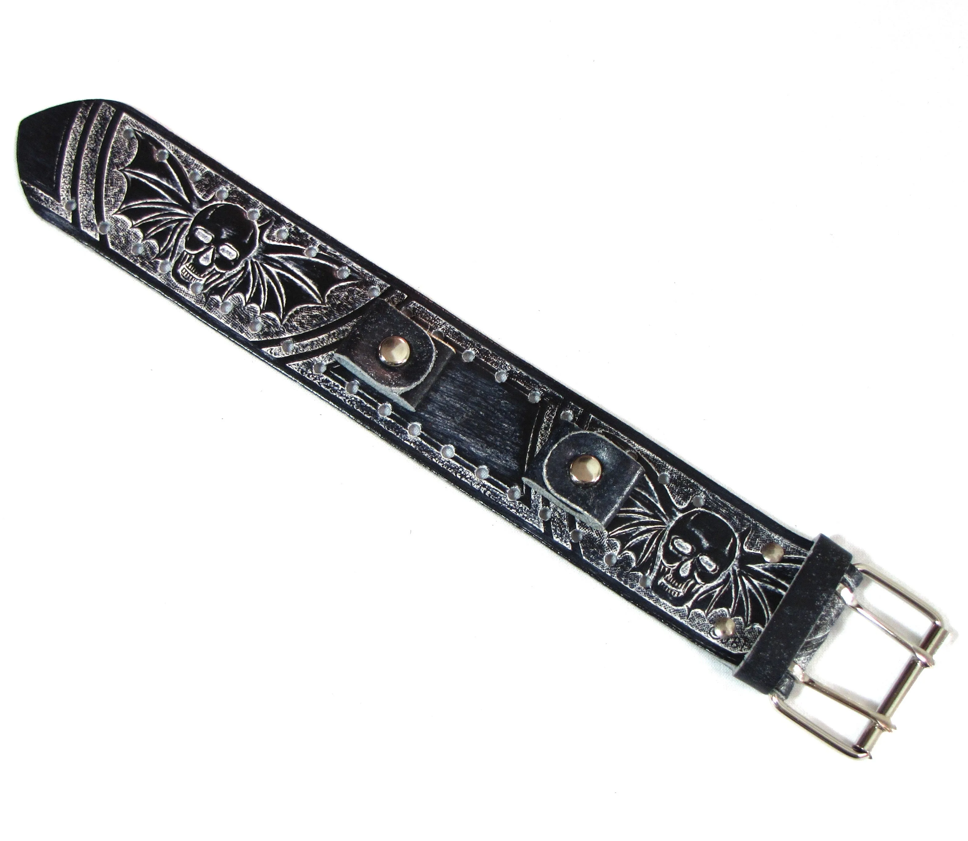 BS-4  Black Stain Watchband- Skulls