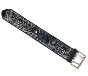 BS-4  Black Stain Watchband- Skulls