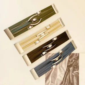 Casual Retro Geometric Pu Leather Freshwater Pearl Wholesale wristband