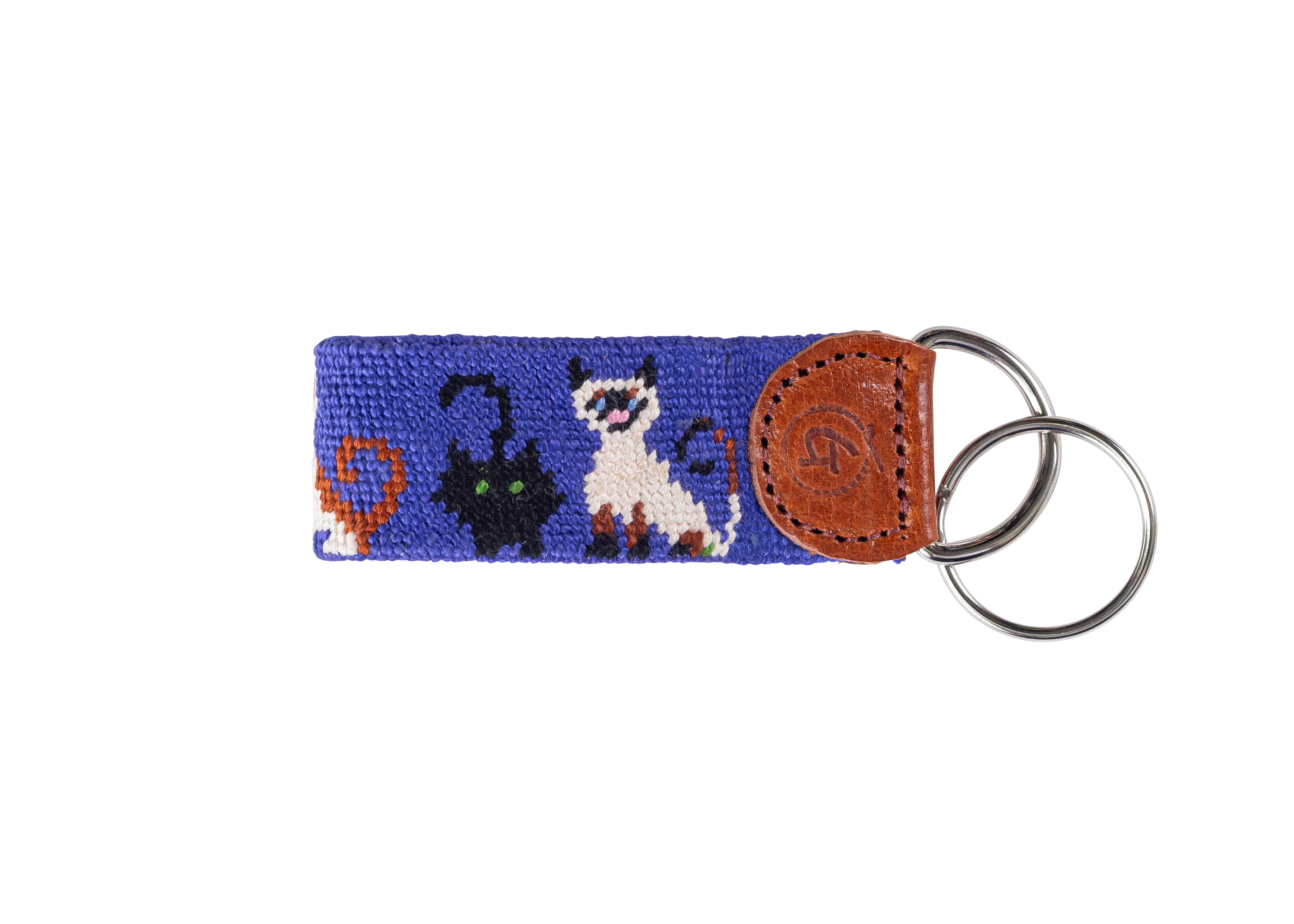 Cat Lovers Needlepoint Keychain