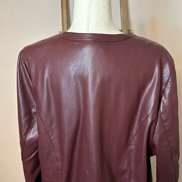 Catherines Black Label Faux Leather Jacket with Gold Details Size 1X (18/20W)