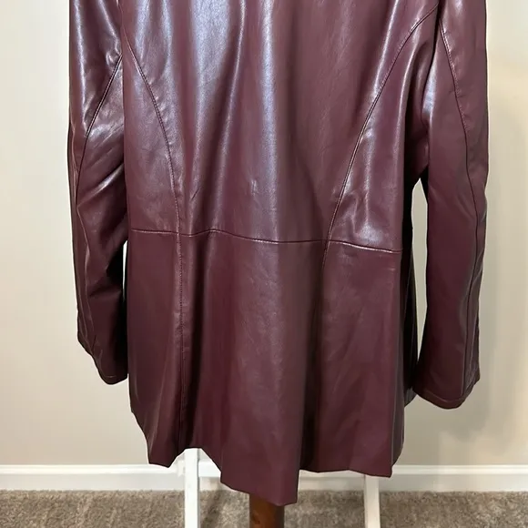 Catherines Black Label Faux Leather Jacket with Gold Details Size 1X (18/20W)