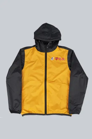 CDG PLAY X K-WAY HOODIE FULL ZIP ORANGE BLACK