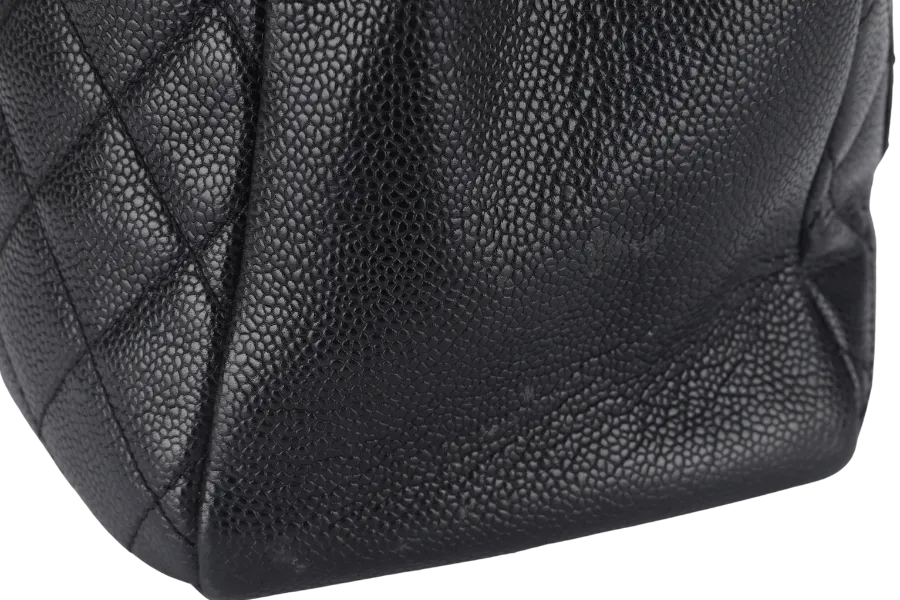 CHANEL GST (2039xxxx) BLACK CAVIAR LEATHER GOLD HARDWARE WITH DUST COVER AND CARD