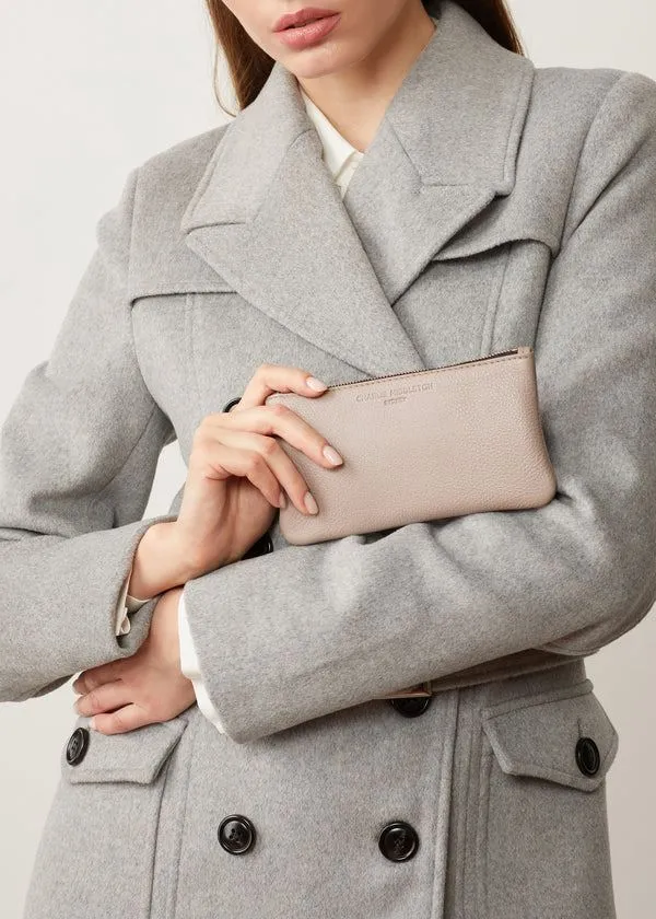 CHARLIE MIDDLETON Taupe Mini Pochette - Silver