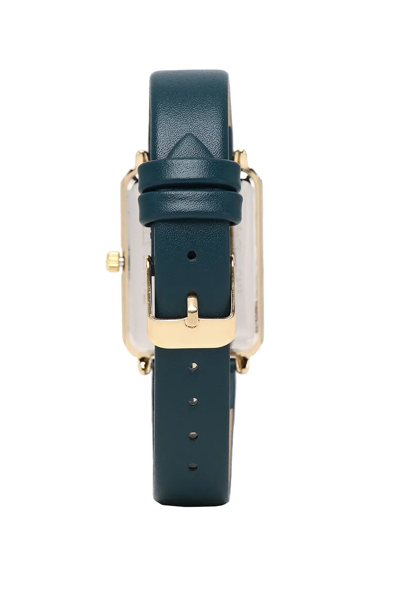 Chelsea Gold Leather Strap Watch (Cadet Blue)