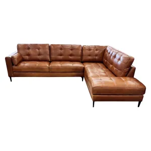 Chester Sofa Chse - 3 Seater Left   Corner Extension Chaise - Urban Sofa - Antique Tan Full Grain Natural Leather
