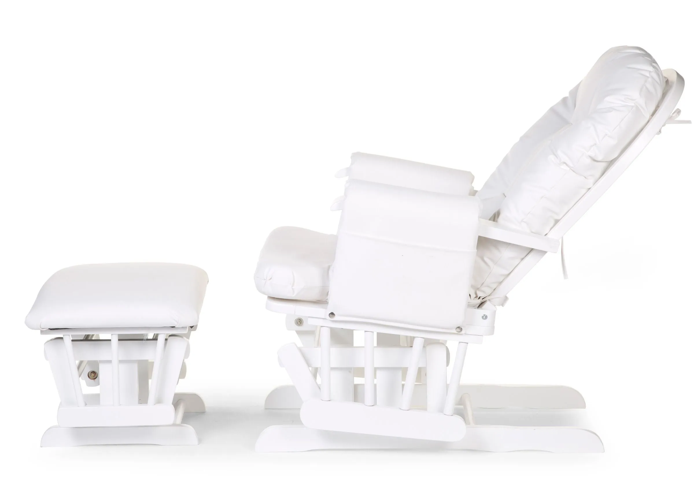 Childhome Gliding Chair Round with Footrest - White