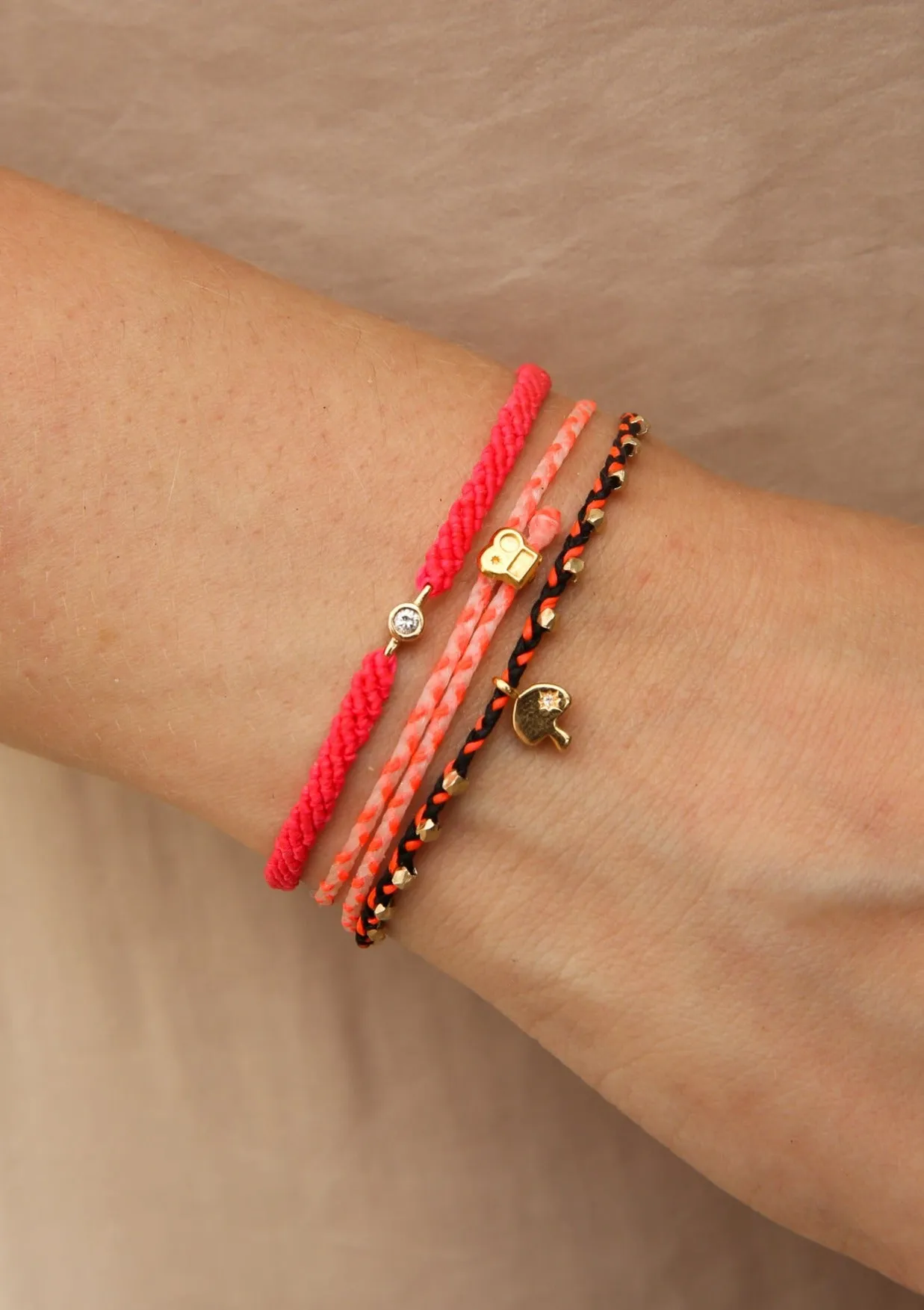Classic Diamond Bracelet in Neon Red