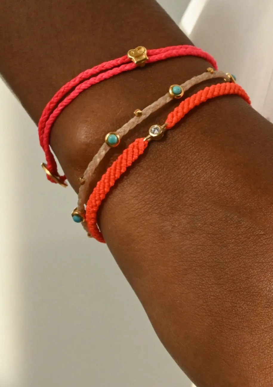 Classic Diamond Bracelet in Neon Red