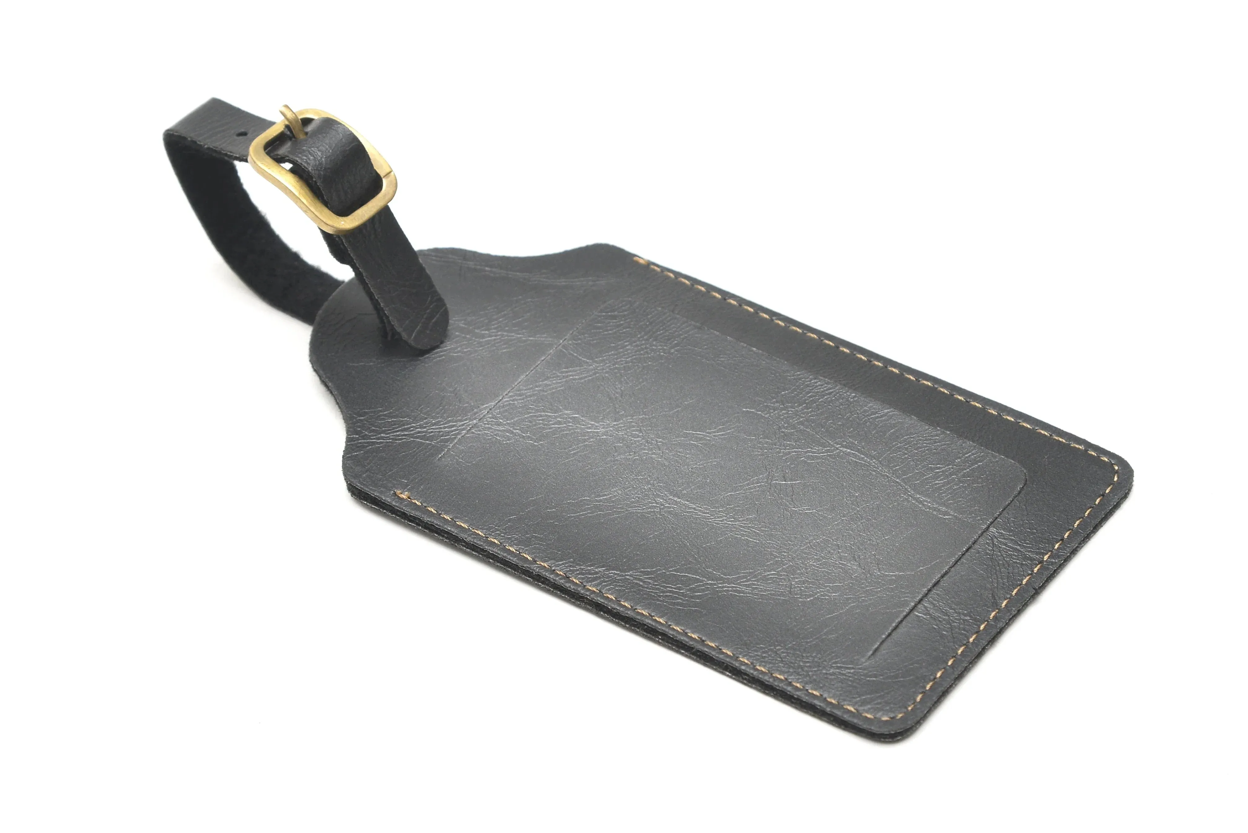 Classy Leather Customized Luggage Tag (Black)