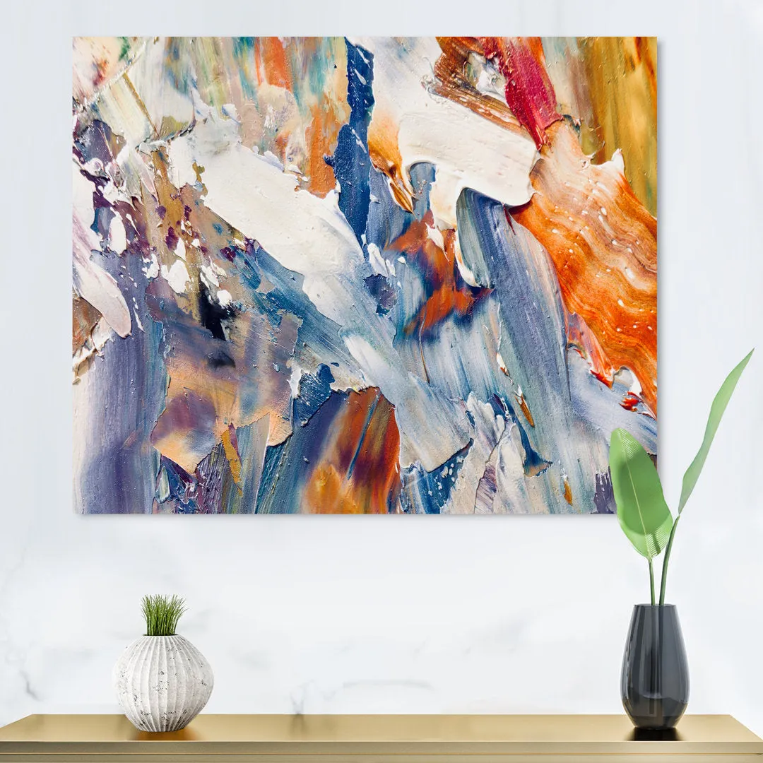 Colorful Abstract Painting Strokes XII - Print on Canvas Wrought Studio™ Size: 8" H x 12" W x 1" D Format: Wrapped Canvas
