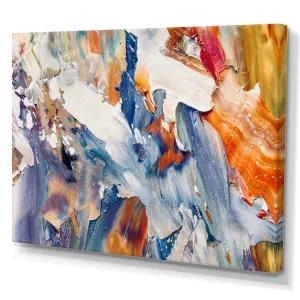 Colorful Abstract Painting Strokes XII - Print on Canvas Wrought Studio™ Size: 8" H x 12" W x 1" D Format: Wrapped Canvas