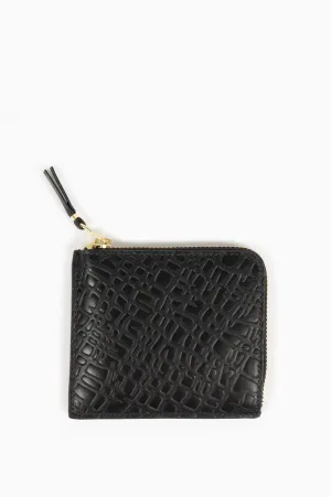 COMME DES GARCONS EMBOSSED ROOTS WALLET 3100 BLACK