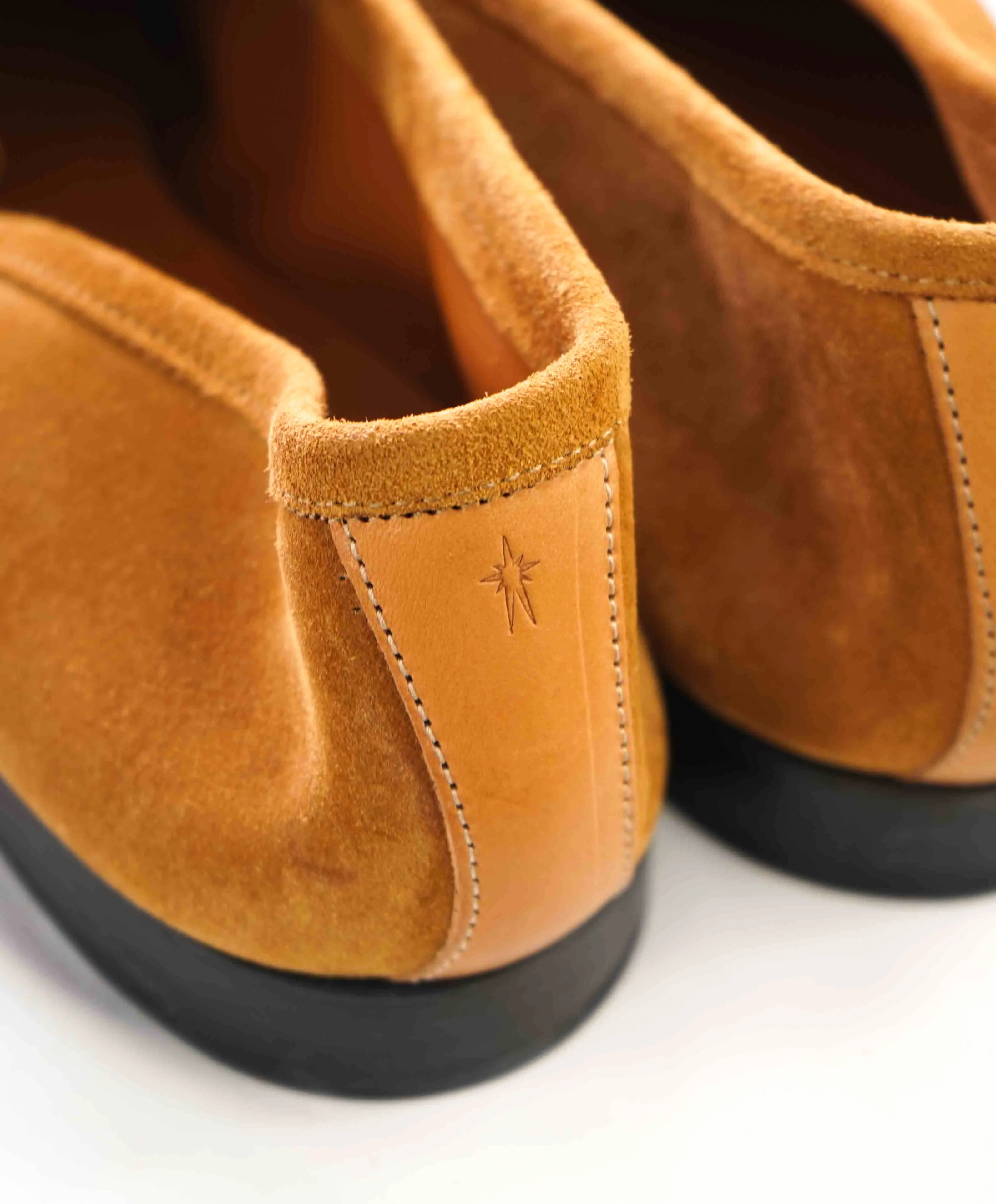 CORTHAY - Tobacco "VENETIAN Contrast PENNY LOAFER In Supple Suede - 11