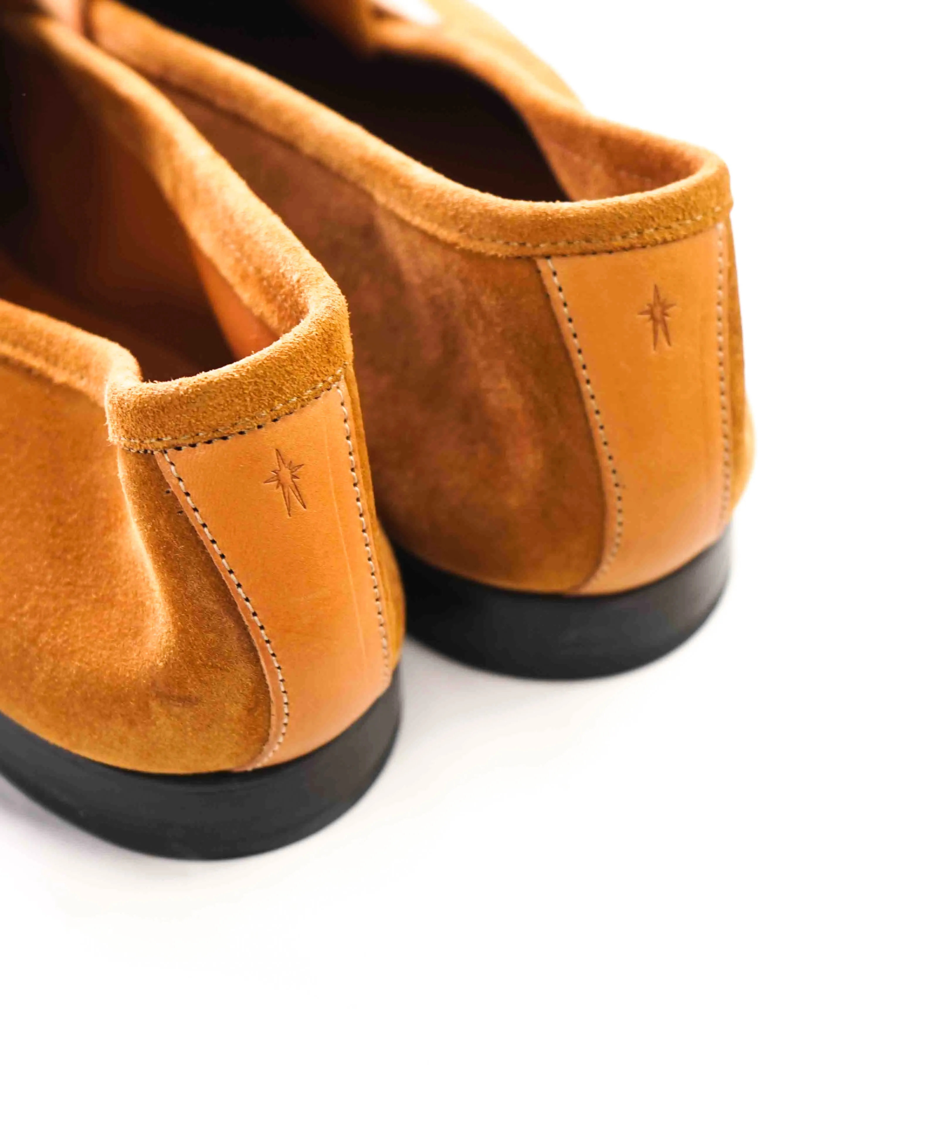 CORTHAY - Tobacco "VENETIAN Contrast PENNY LOAFER In Supple Suede - 11