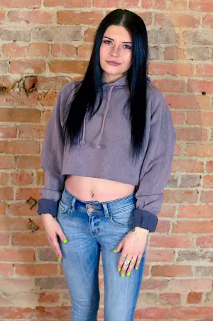 Cropped Mineral Hoodie Zinc