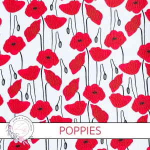 Custom Red Poppy Vegan Faux Leather