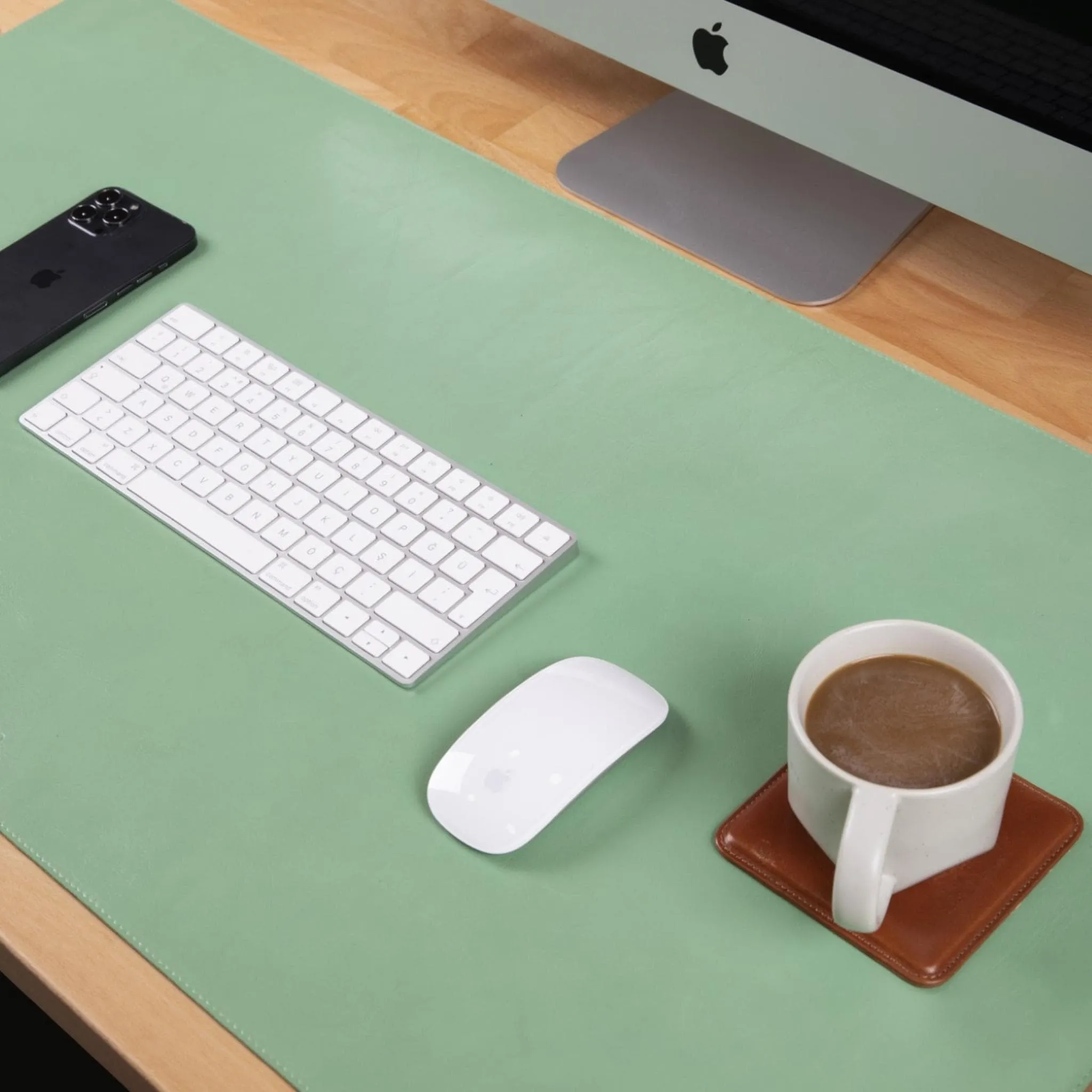 Customizable Full Grain Leather Desk Mat