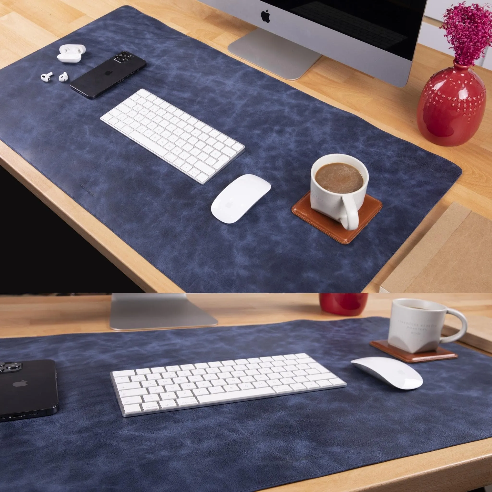 Customizable Full Grain Leather Desk Mat
