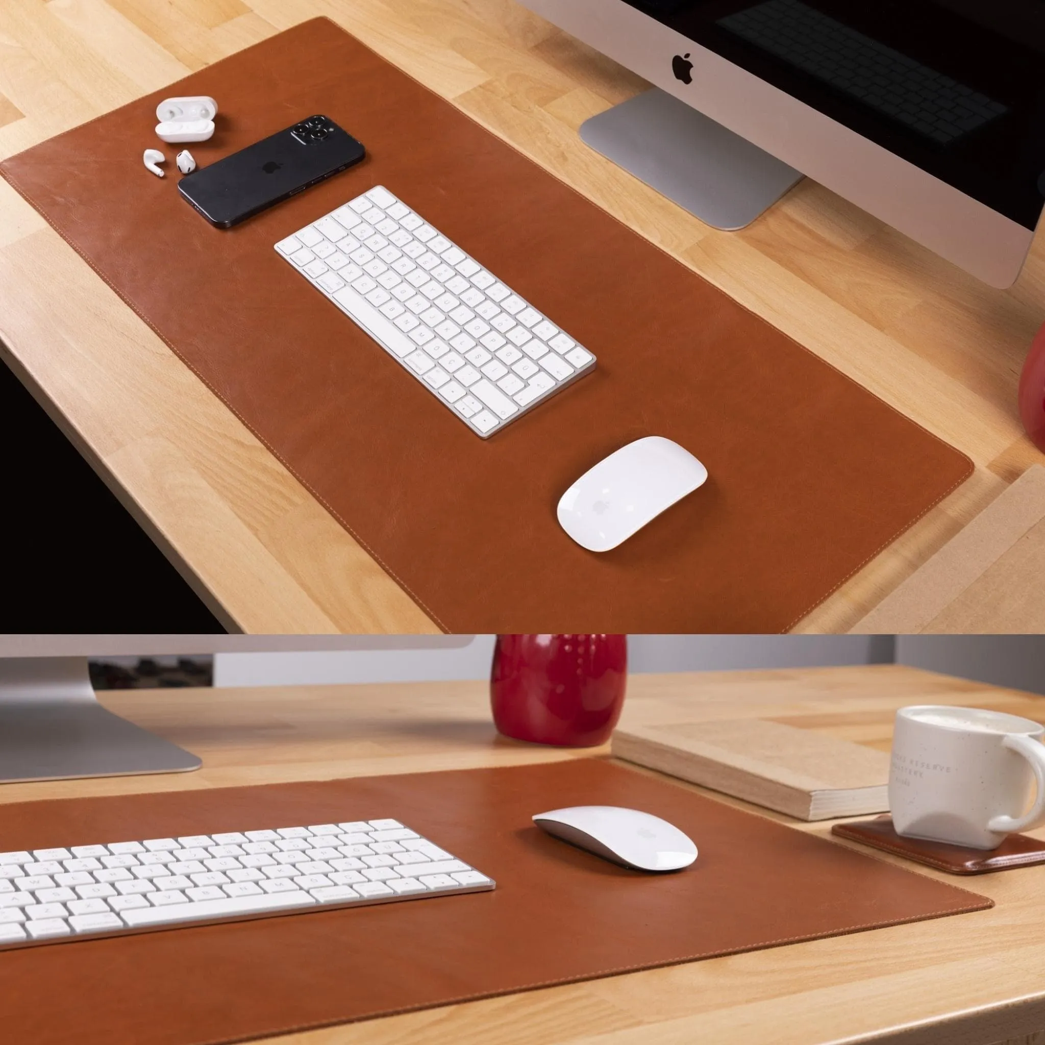 Customizable Full Grain Leather Desk Mat