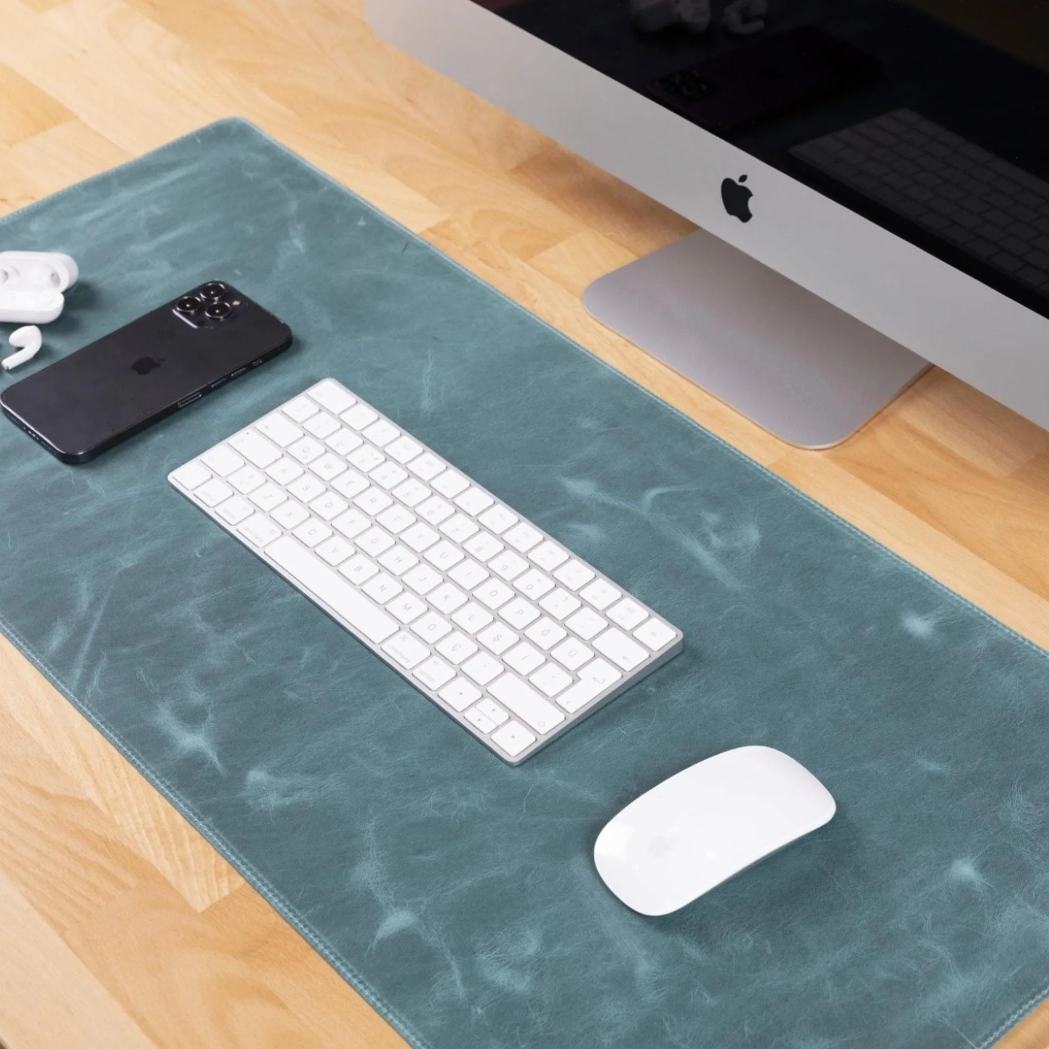Customizable Full Grain Leather Desk Mat