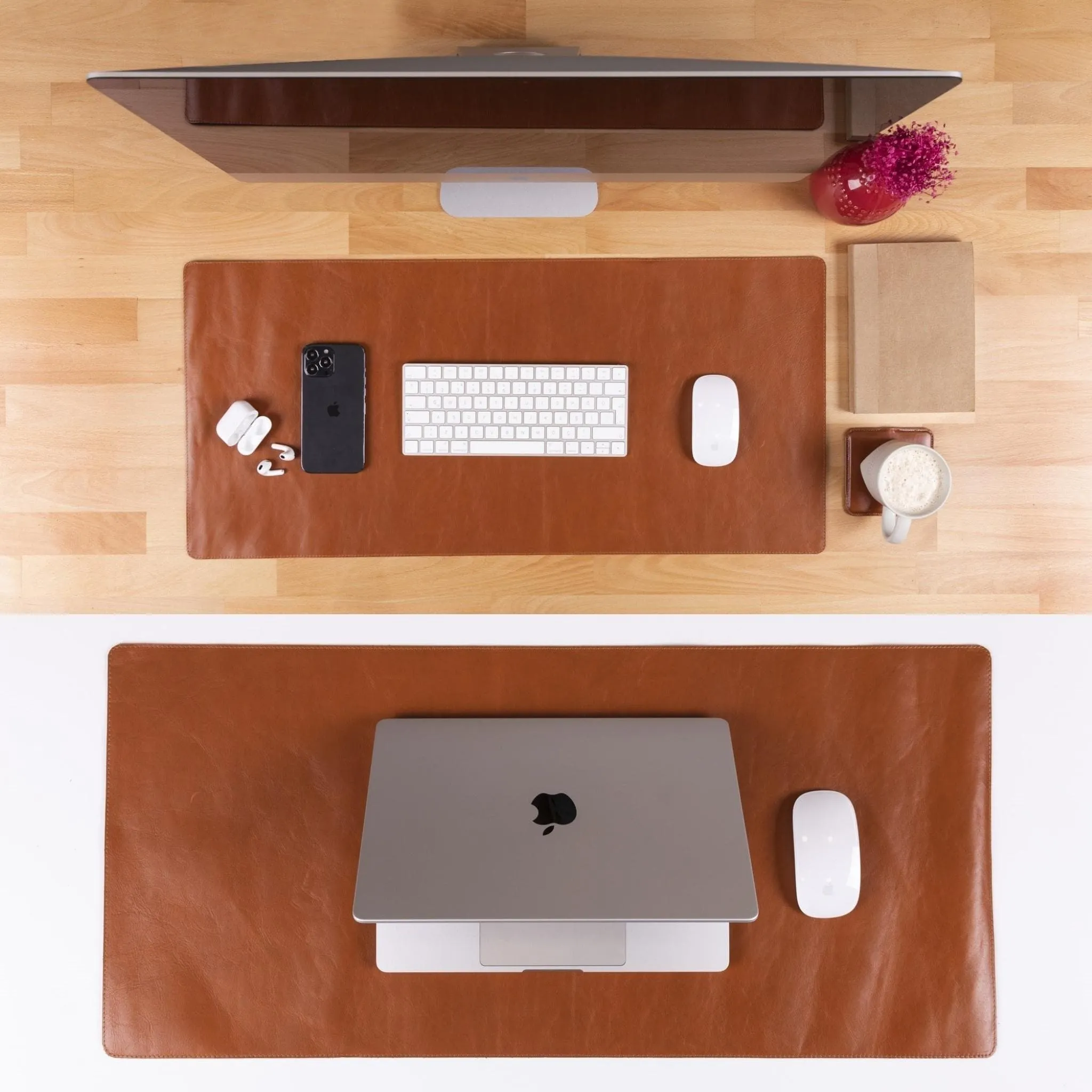 Customizable Full Grain Leather Desk Mat