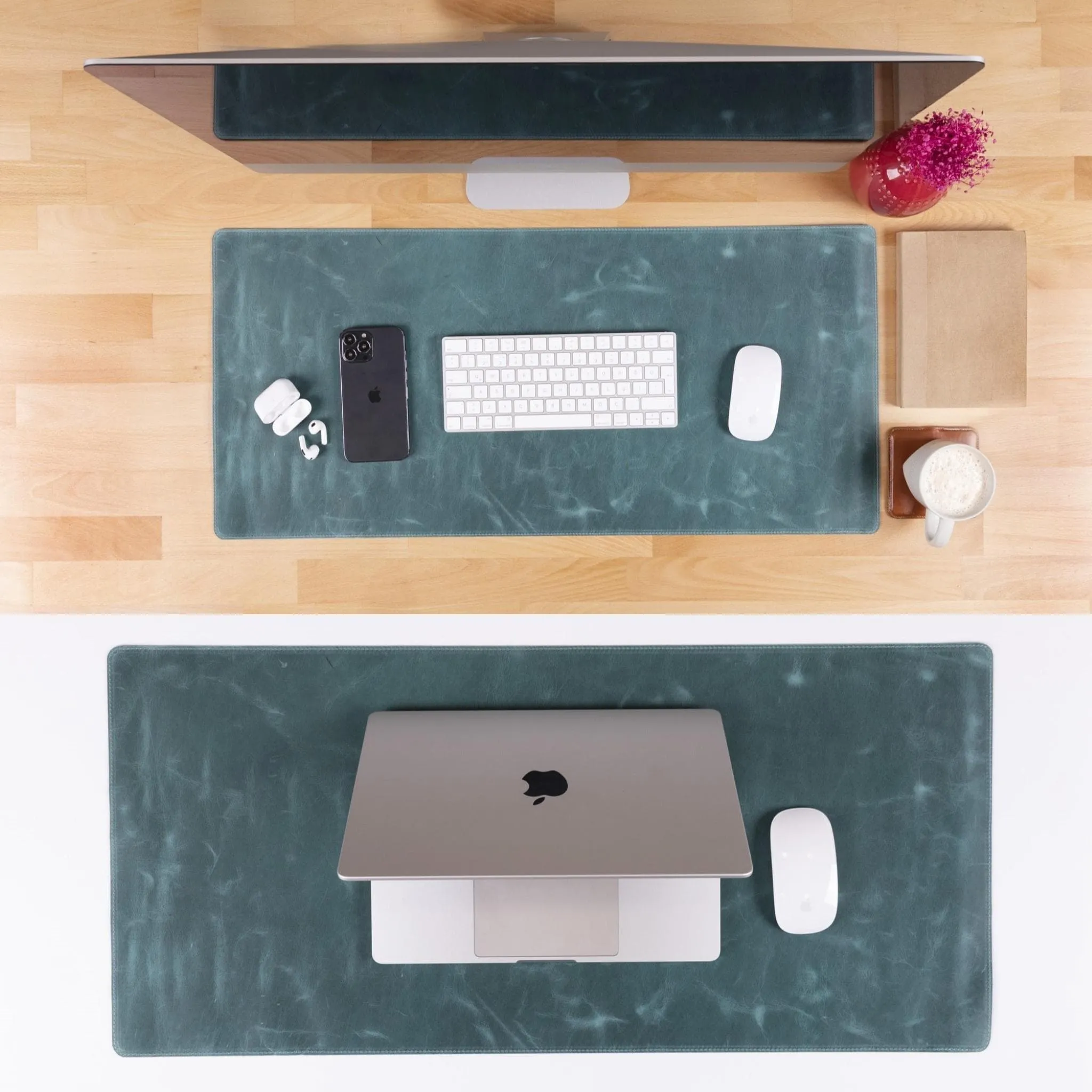Customizable Full Grain Leather Desk Mat