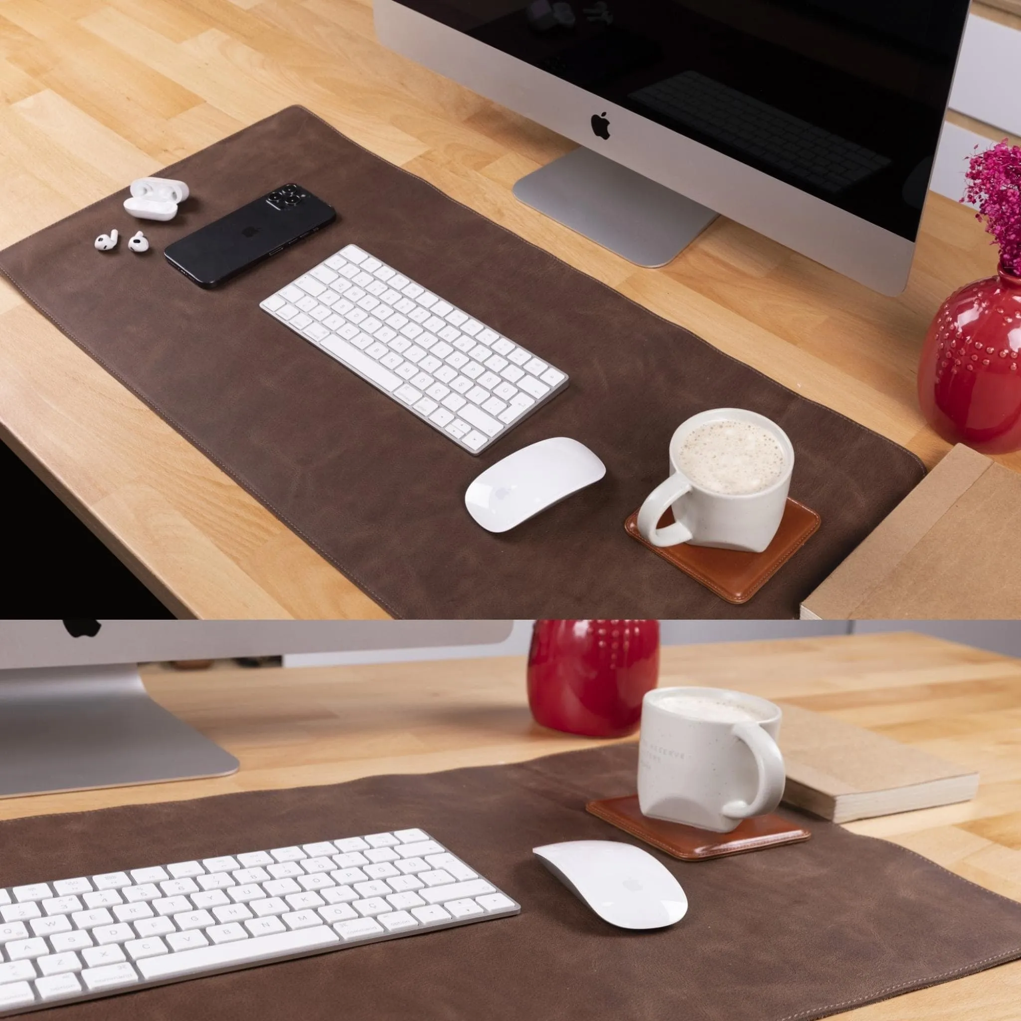 Customizable Full Grain Leather Desk Mat