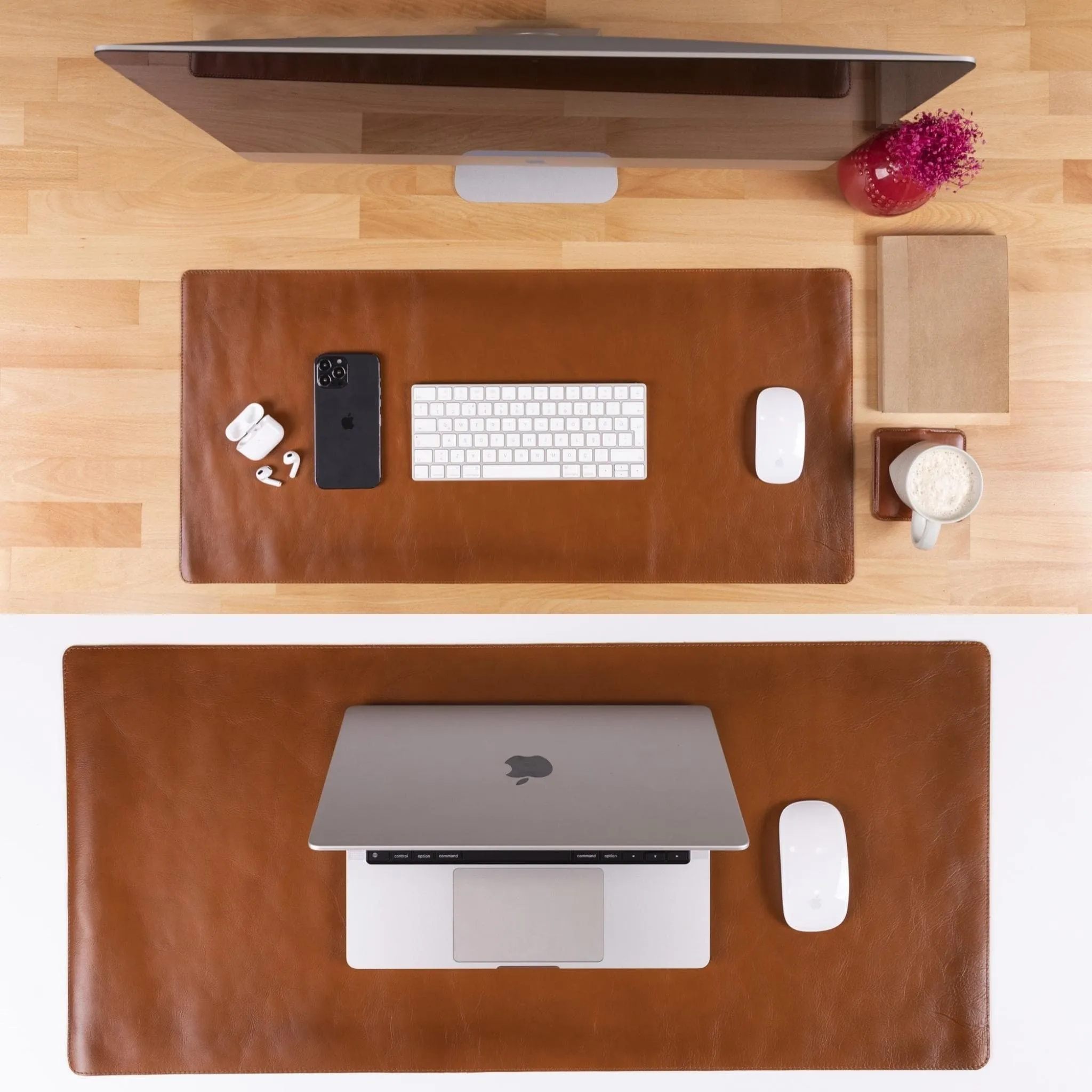 Customizable Full Grain Leather Desk Mat