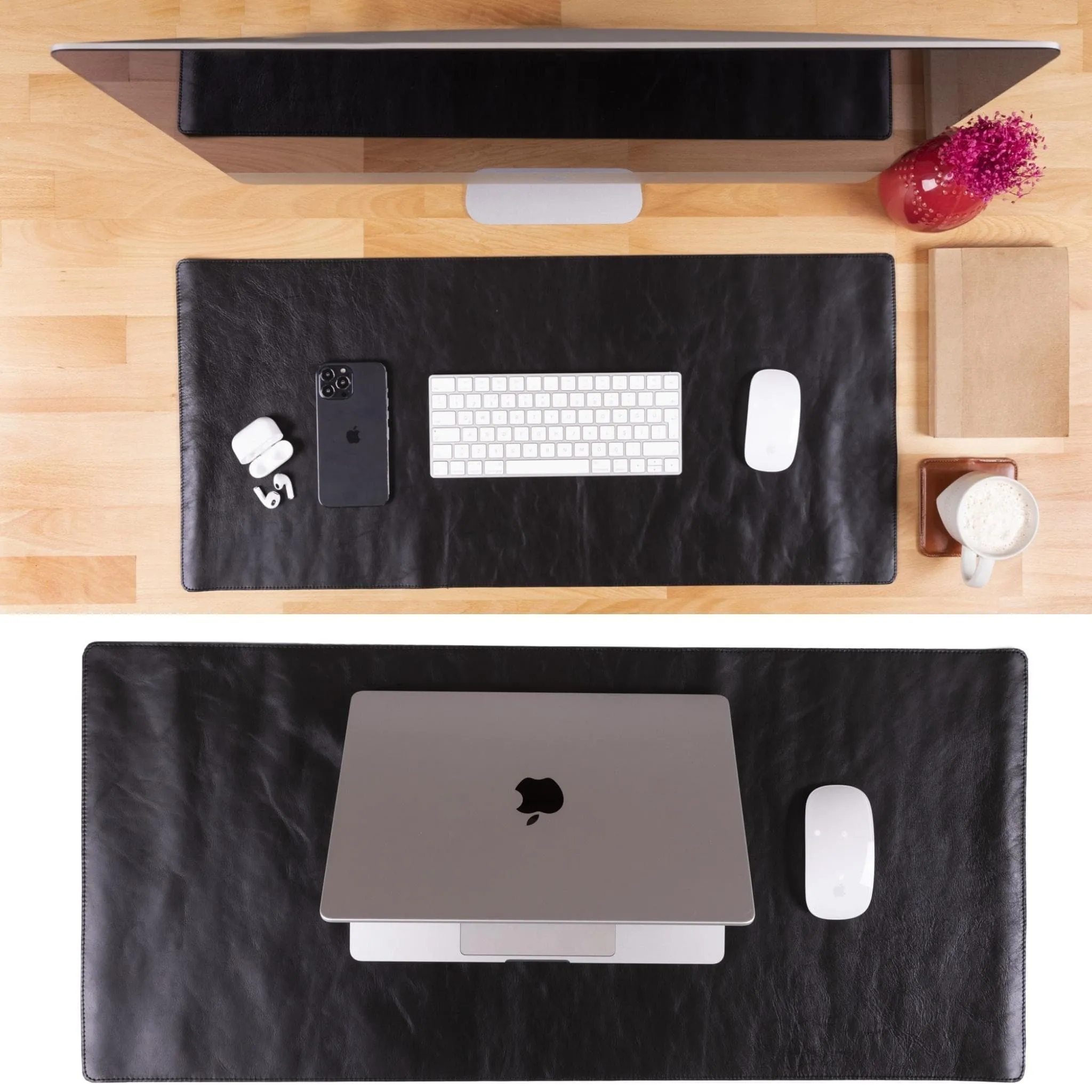 Customizable Full Grain Leather Desk Mat